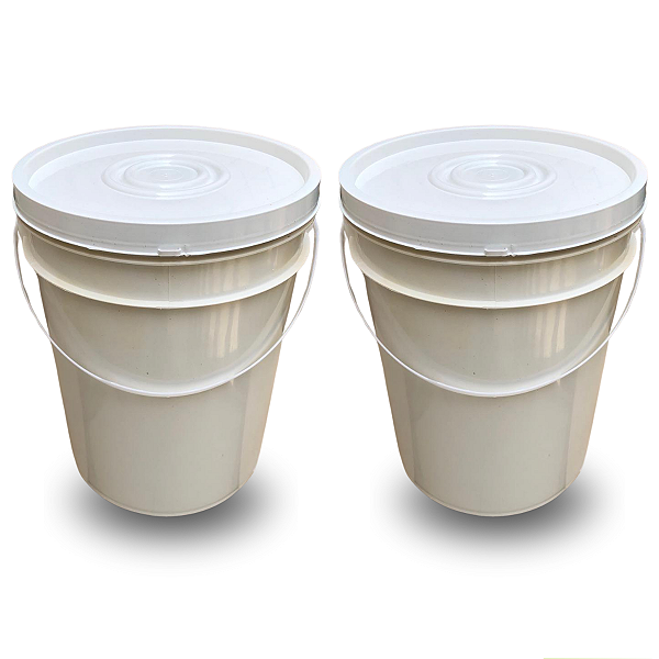 Balde 20L Reciclado Branco - Kit com 02 Peças