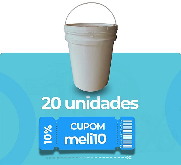 Balde 20L Branco - Kit com 20 Peças
