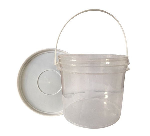 Balde 2.2L Transparente com Tampa Branca