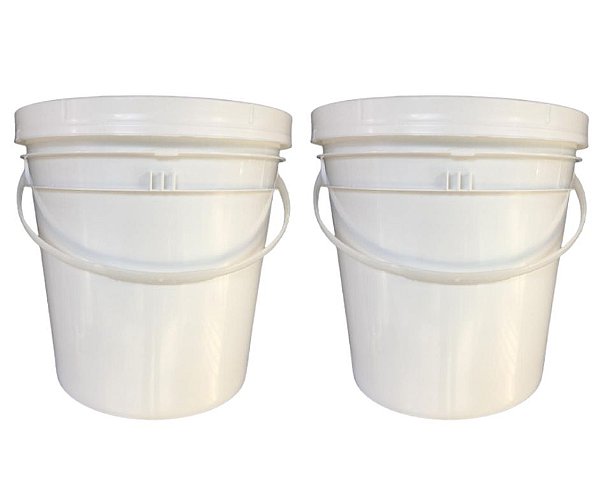 Balde 5 Litros com Tampa - Kit 02 Peças