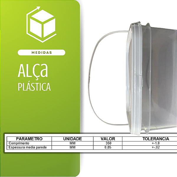 Balde Transparente Retangular 2.4 Litros