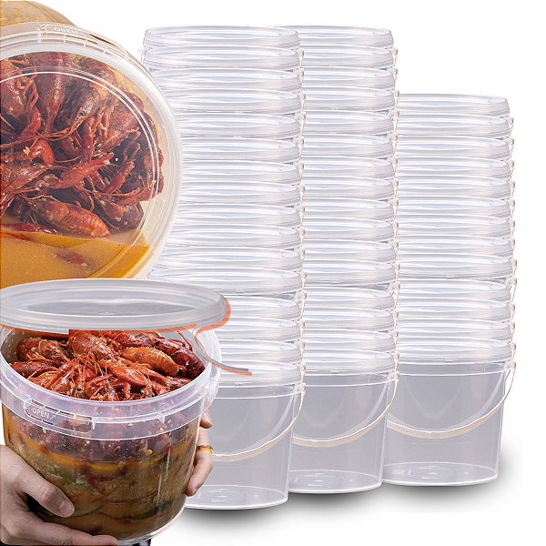Balde 1.8L Transparente com Tampa - 25 peças