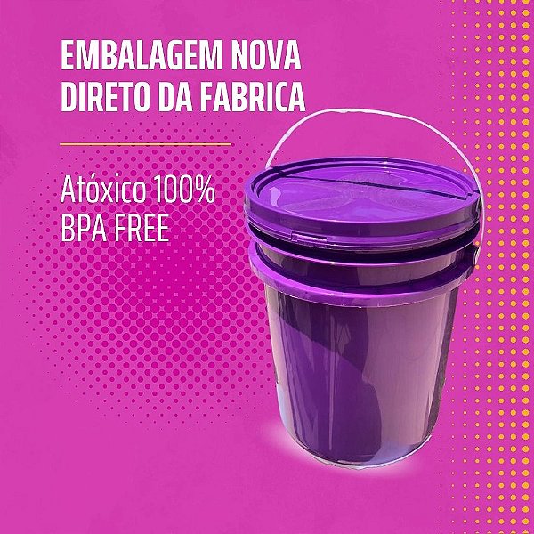 Balde Roxo com Tampa de Vedação e Alça Plástica Nastripack
