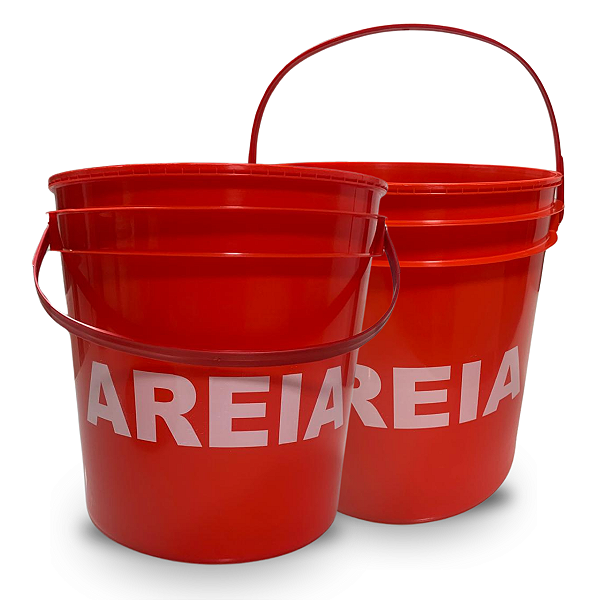 Balde Vermelho 12 Litros para posto de combustivel - Kit 02 Peças