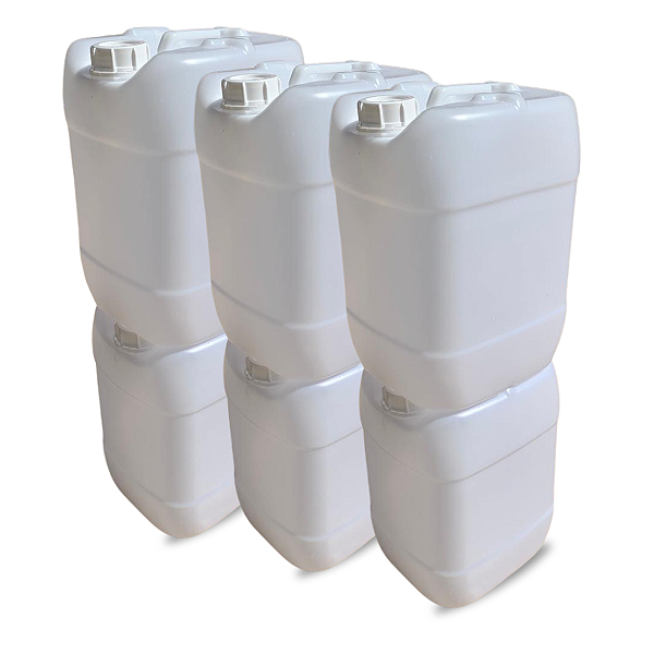 Bombona Translucida Natural 20L com Tampa Rosca - Kit 06 Peças