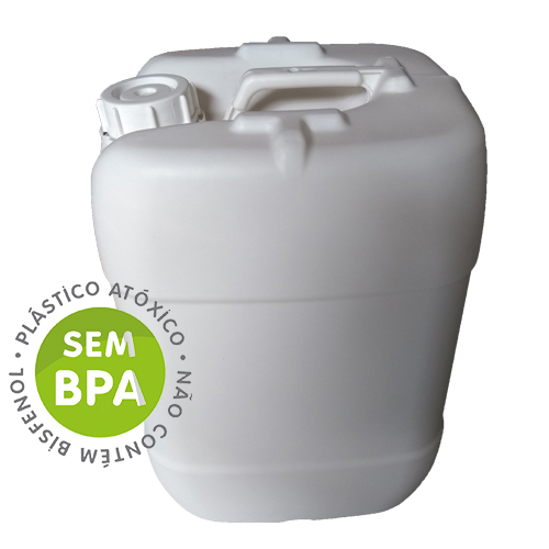 Bombona Branca 20 Litros com Tampa Lacre Rosca Nova Atóxica BPA FREE - Kit 02 Peças