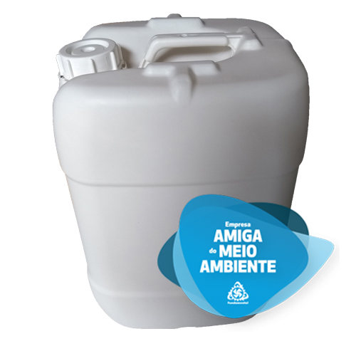 Galao 20 Litros Branco para Armazenar Alimento com Tampa Lacre Rosca - Kit 03 Peças