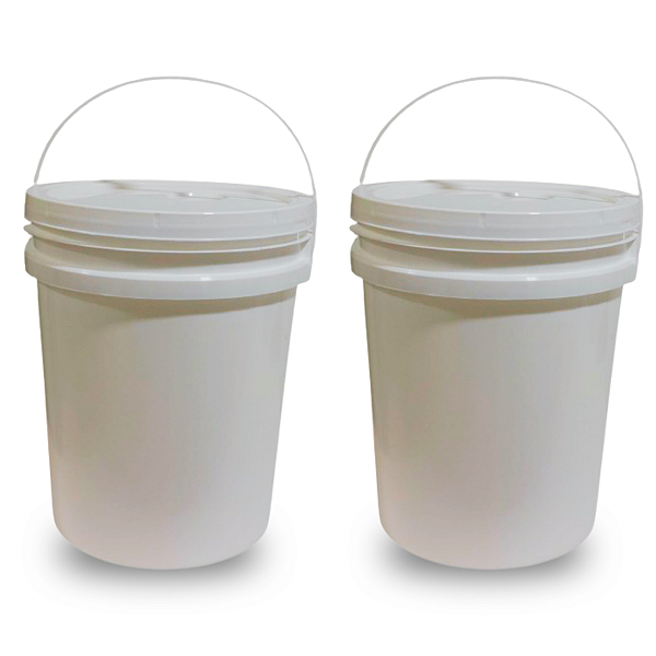 Balde para Alimento 18 Litros com Tampa Lacre e Alça - Kit 02 Peças
