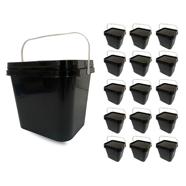Balde com Tampa Lacre Novo Atóxico BPA FREE - Kit com 15 Peças