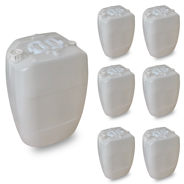 Bombona Cristal 50l Nova Atóxica com 02 Bocais Tampa Lacre BPA FREE - Kit 06 Peças