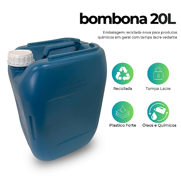 Bombona 20l Reciclada Nova Tampa com Rosca e Alça Incorporada - Kit 06 Peças