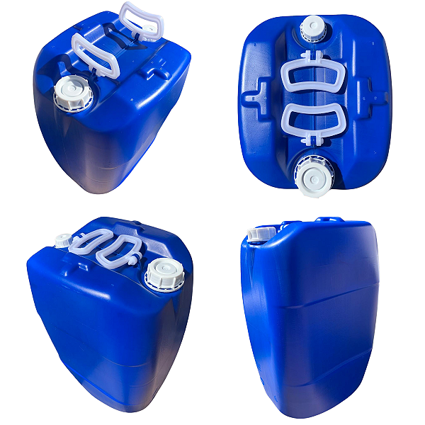 Bombona 50L Azul Virgem Atóxico Tampa Lacre BPA FREE - Kit 04 Peças