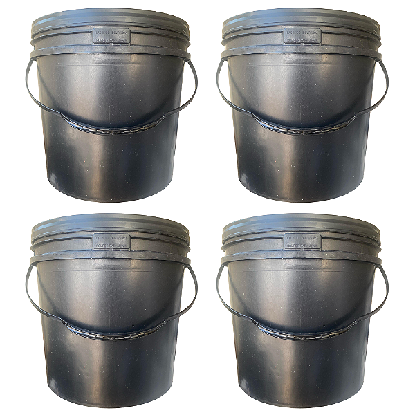Balde de Fabrica 16L Reciclado com Tampa Lacre e Alça Plástica Novo - Kit 4 Pcs
