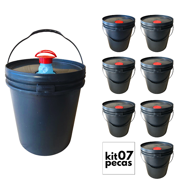 Balde com Tampa Lacre com Bico de Despejo Retrátil - 07 Pcs