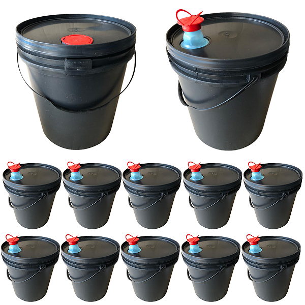 Balde com Tampa Lacre e Bico Despejo Retrátl 16L - 10 Pcs