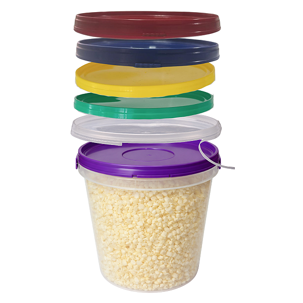 Balde Transparente 3.2L para Alimentos l Escolha a cor da Tampa