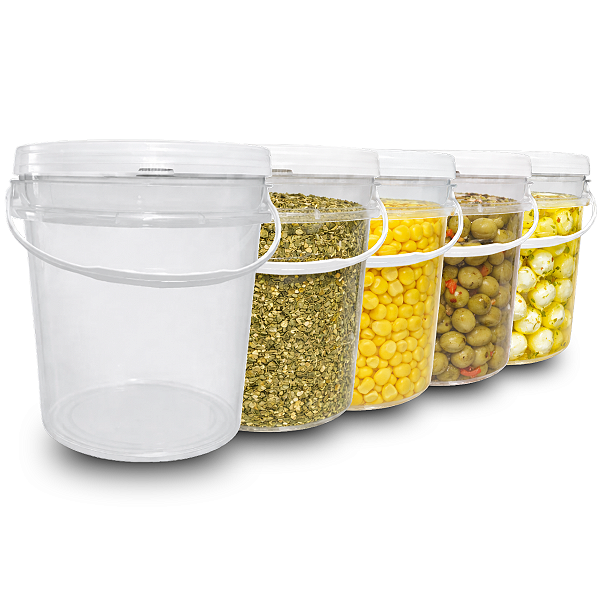 Balde Transparente com Tampa Lacre 5L Atóxico BPA Free - 05 P