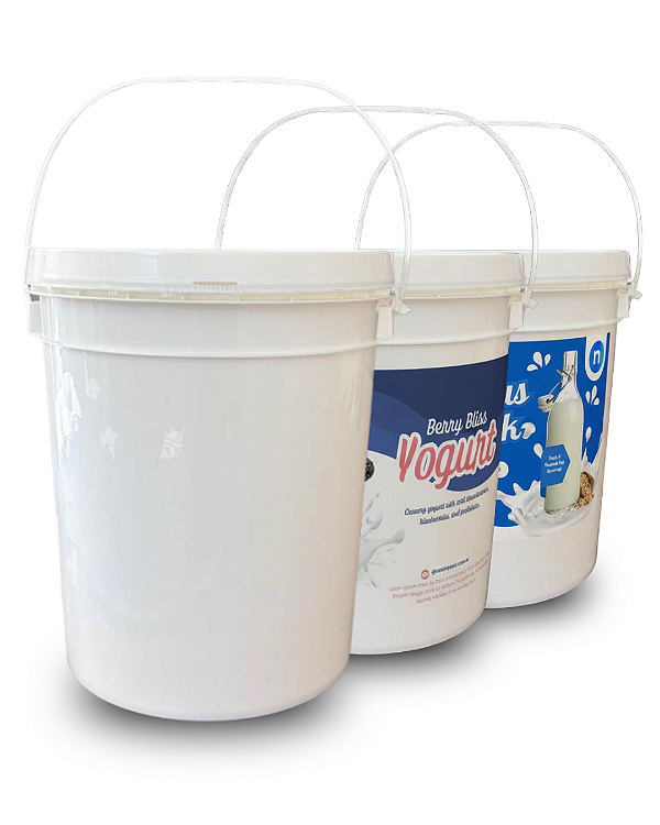 Balde com Tampa 7 Litros com Alça Resistente Atóxico BPA Free - 03 Pcs