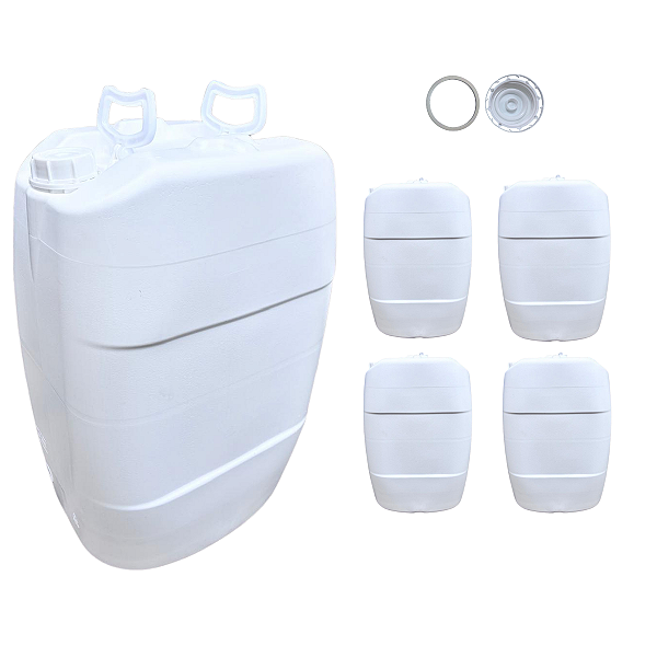 Bombona 50L Branca Atóxica Nastripack | Tampa com Lacre (Anel de Polixan Kit 04 Pcs