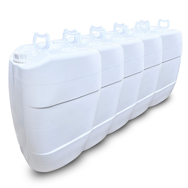 Bombona 50 Litros Branca Plástica PP para Insumos em Geral - Kit 05 Peças