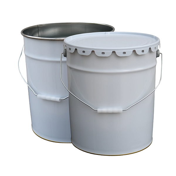 Balde Metálico Branco 18 Litros com Tampa Garra – Kit 02 Peças