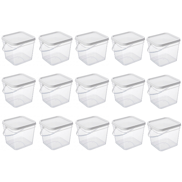 Balde Transparente Retangular para Alimentos 3.6L - 15 Und