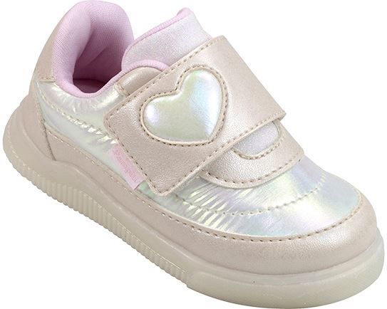 Tênis Infantil Feminino Pampili Pom Pom cor Nude