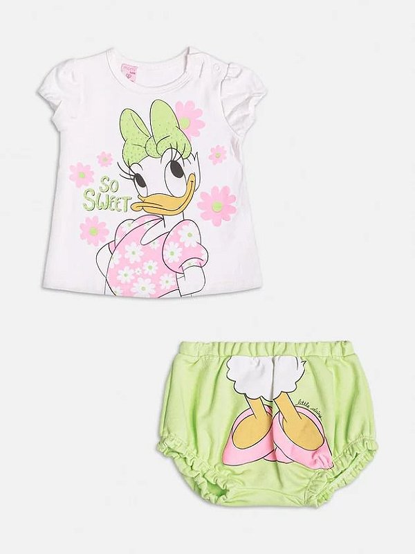 Conjunto Verde com Estampa Interativa de Girafinha