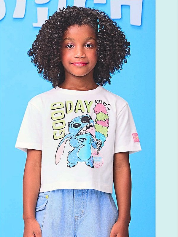 BLUSA STITCH GOOD DAY SORVETE COM STRASS MOMI