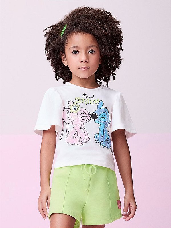 Conjunto Blusa e Short do Stitch e Angel momi