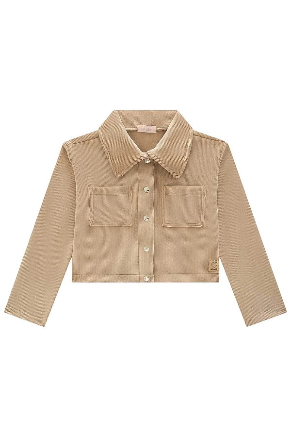 Jaqueta Boxy em Fleece Cotelê Kukiê Infantil