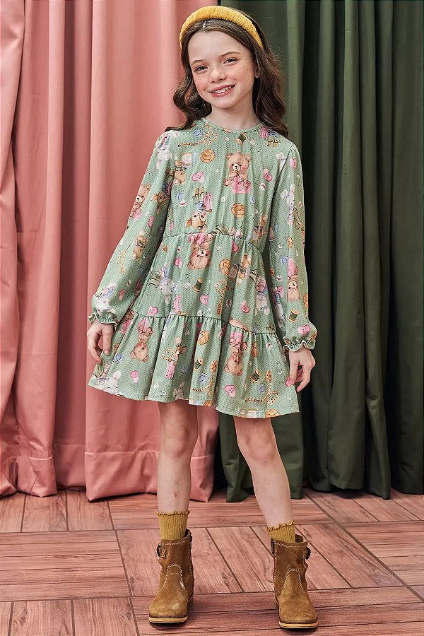 Vestido em Malha Fresh Kukiê Infantil Menina
