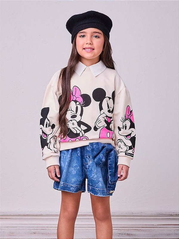 Casaco de Moletom Off White da Minnie Animê