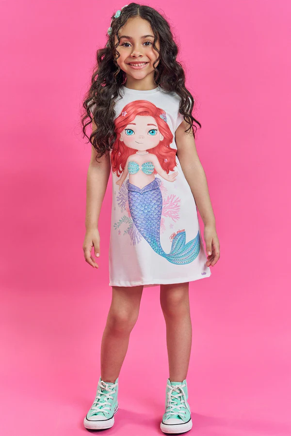 Vestido em Molecotton  Kukiê Infantil Menina
