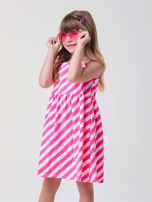 Vestido Pink Listrado Bimbi