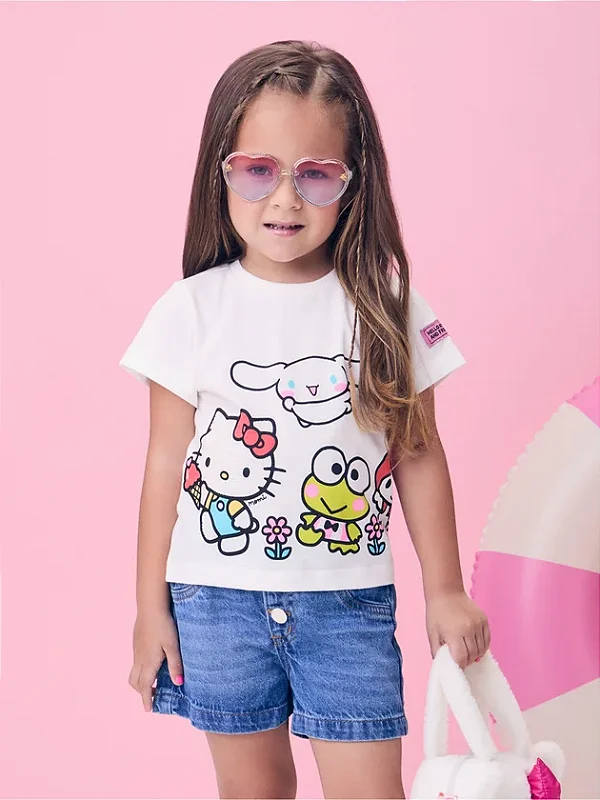 Blusa Off White da Hello Kitty e Amigos momi