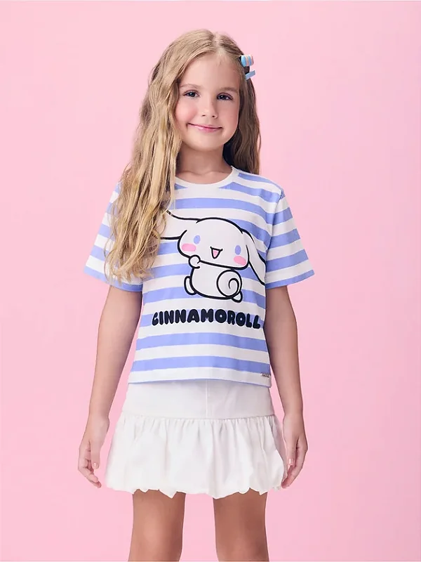 Blusa Listrada Azul do Cinnamoroll momi