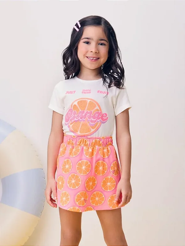 Conjunto Fruit Print com Strass momi