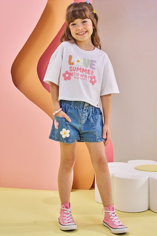 Shorts em Jeans com Elastano infanti