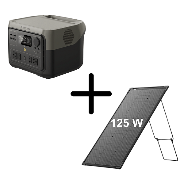 Kit Estação De Energia Portátil - River 2 Max + Painel 125W EcoFlow