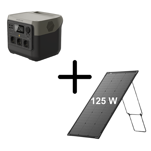 Kit Estação De Energia Portátil - River 2 Pro + Painel Solar 125W EcoFlow