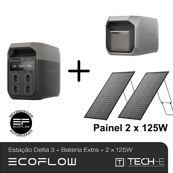Kit Delta 3 + Bateria Extra D3 Plus + 2 x Painel 125W