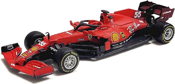 Miniatura F1 Ferrari SF21 #55 Carlos Sainz 2021 - Bburago - 1/43