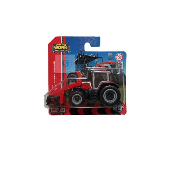 Miniatura Trator Massey Ferguson 8S.265 com carregador frontal - Mini Work Machines - Maisto - 1/64