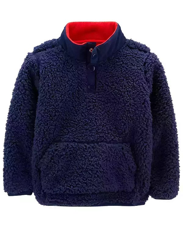 Blusa Carters Sherpa Infantil Azul Marinho