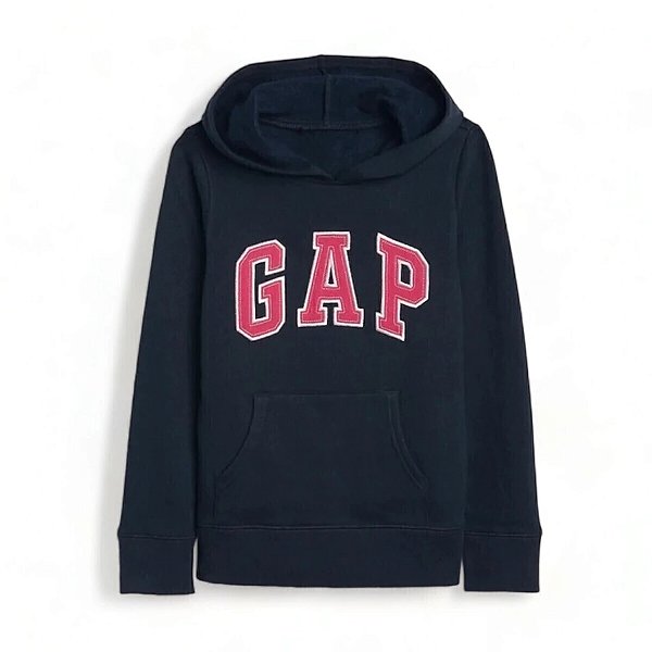 Blusa GAP Moletom Kids Azul com Rosa