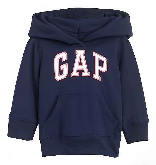 Blusa GAP Moletom Bebe Azul com Rosa