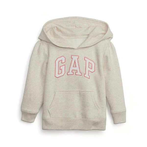 Blusa GAP Moletom Kids Creme com Rosa