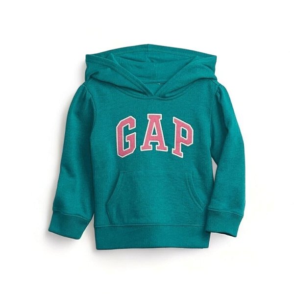 Blusa GAP Moletom Bebe Verde com Rosa