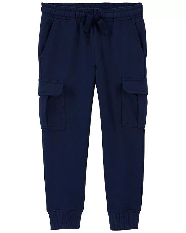Calça Carters Infantil Moletom Azul Bolsos